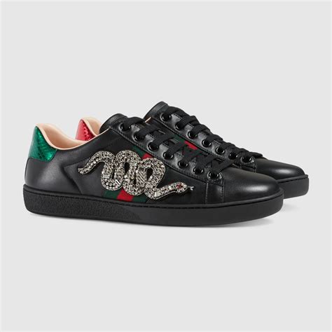 gucci ace embroidered low top sneaker black|gucci new ace platform sneakers.